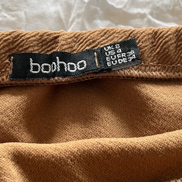 BooHoo Tan Elastic Elastic Waist Mini Skirt - Picture 2 of 7